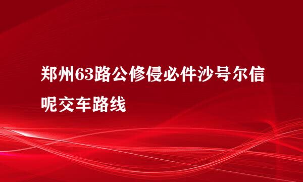 郑州63路公修侵必件沙号尔信呢交车路线