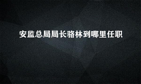 安监总局局长骆林到哪里任职