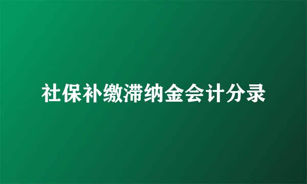 社保补缴滞纳金会计分录