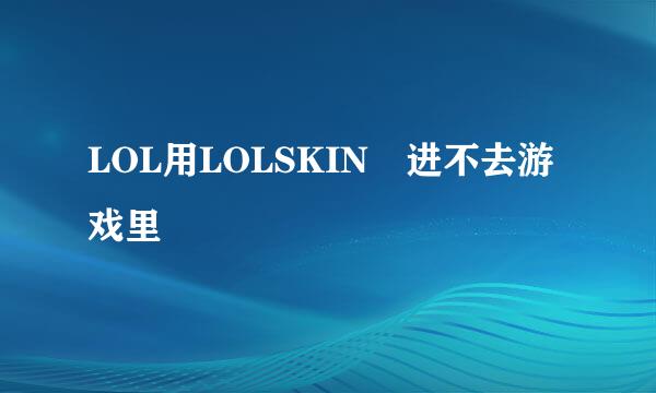 LOL用LOLSKIN 进不去游戏里