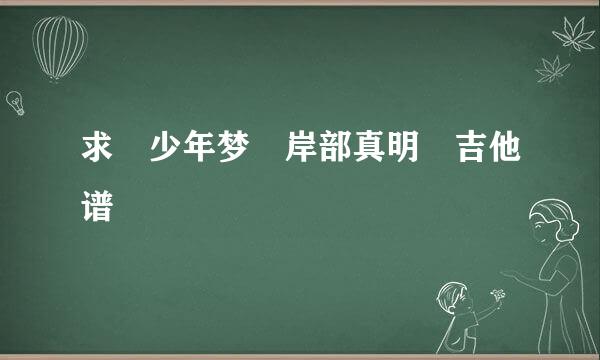 求 少年梦 岸部真明 吉他谱