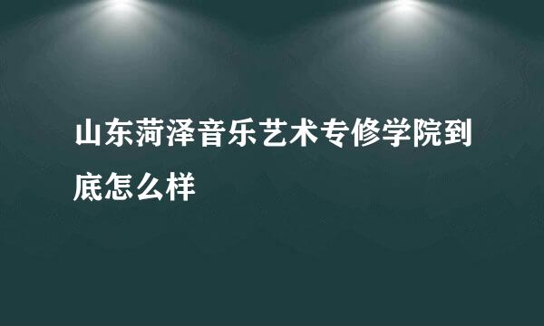 山东菏泽音乐艺术专修学院到底怎么样