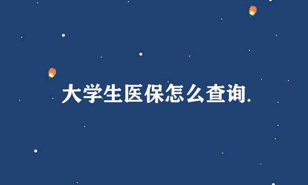 大学生医保怎么查询