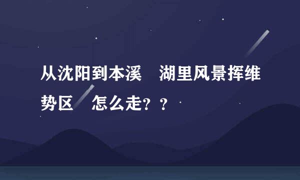 从沈阳到本溪 湖里风景挥维势区 怎么走？？