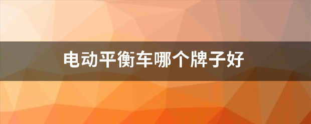 电动平衡车哪个牌子好