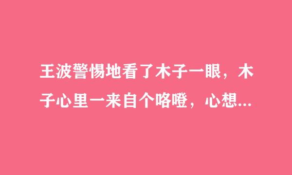 王波警惕地看了木子一眼，木子心里一来自个咯噔，心想不会被这武警发现了什么吧