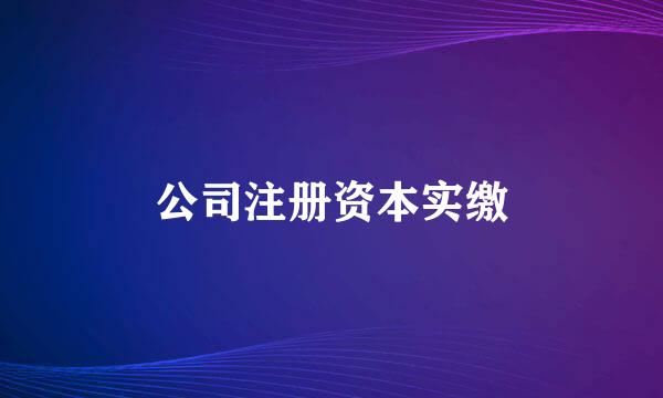 公司注册资本实缴