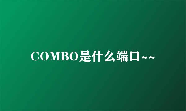 COMBO是什么端口~~