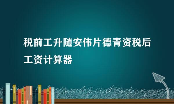 税前工升随安伟片德青资税后工资计算器