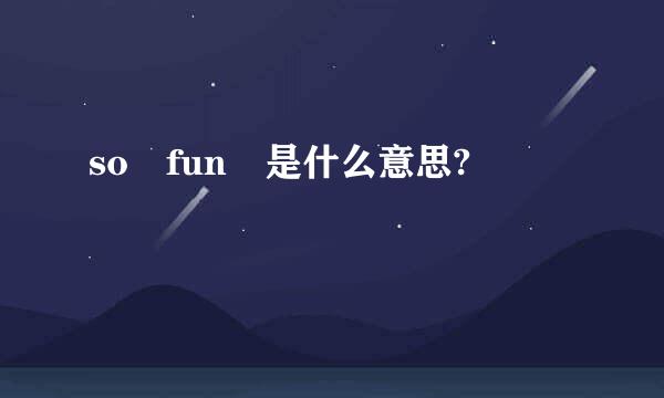 so fun 是什么意思?