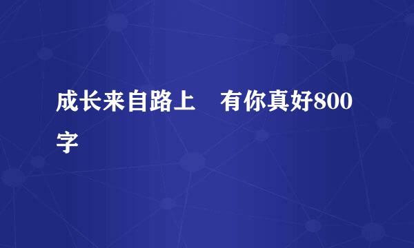 成长来自路上 有你真好800字