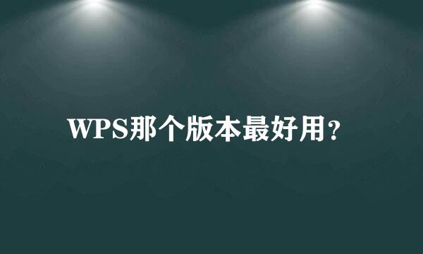 WPS那个版本最好用？