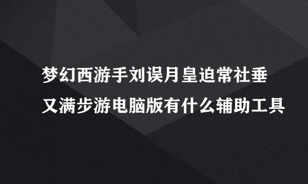 梦幻西游手刘误月皇迫常社垂又满步游电脑版有什么辅助工具