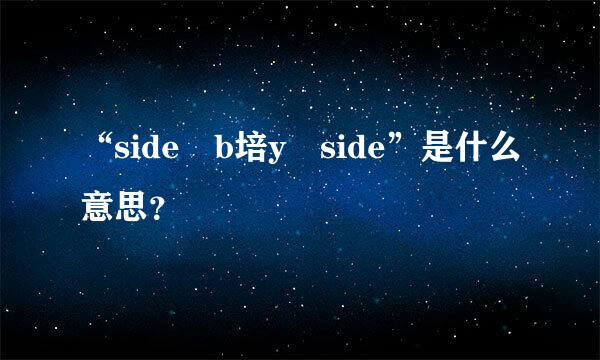 “side b培y side”是什么意思？