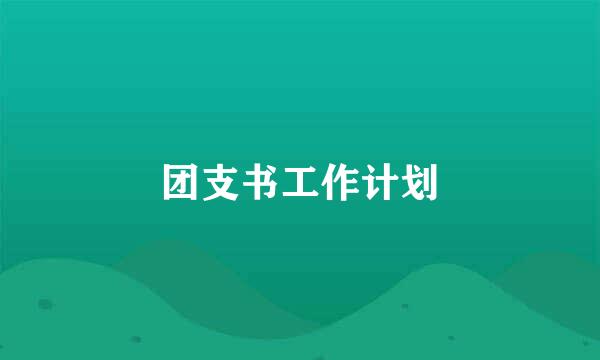 团支书工作计划