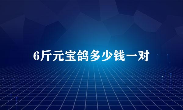 6斤元宝鸽多少钱一对