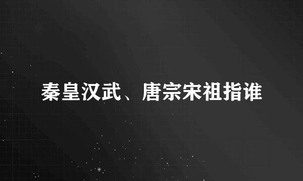 秦皇汉武、唐宗宋祖指谁