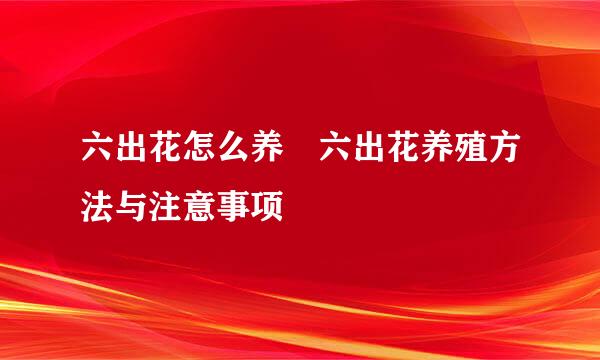 六出花怎么养 六出花养殖方法与注意事项