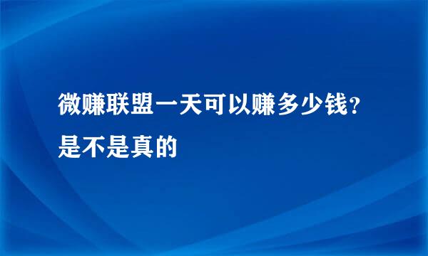 微赚联盟一天可以赚多少钱？是不是真的