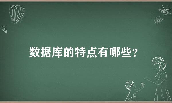 数据库的特点有哪些？