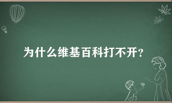 为什么维基百科打不开？