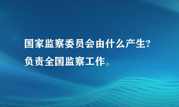 国家监察委员会由什么产生?负责全国监察工作。