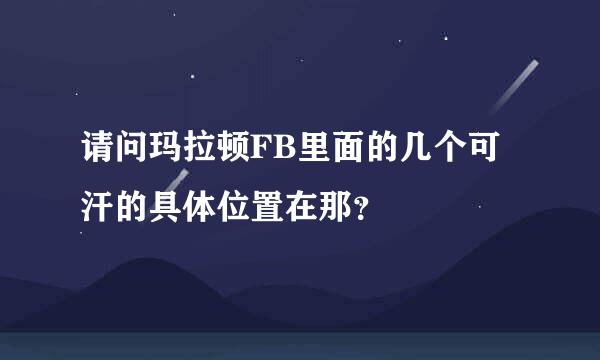 请问玛拉顿FB里面的几个可汗的具体位置在那？