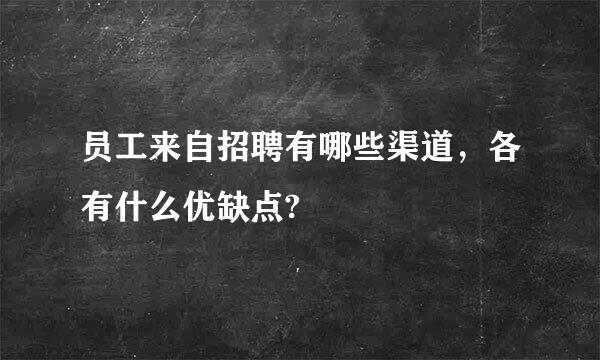 员工来自招聘有哪些渠道，各有什么优缺点?