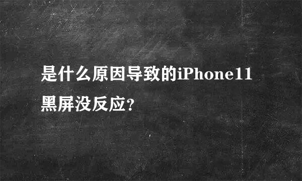 是什么原因导致的iPhone11黑屏没反应？