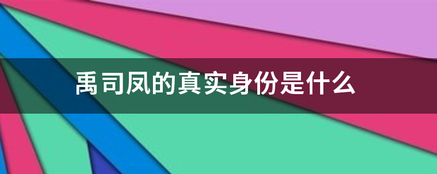 禹司凤的真实身份是什么