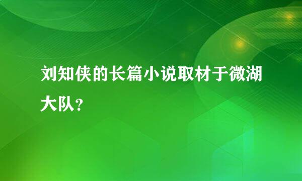 刘知侠的长篇小说取材于微湖大队？