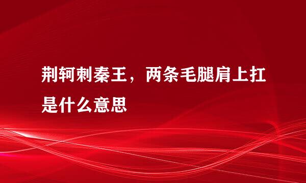 荆轲刺秦王，两条毛腿肩上扛是什么意思