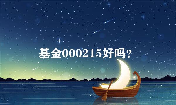 基金000215好吗？