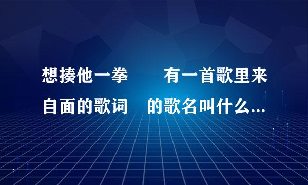 想揍他一拳  有一首歌里来自面的歌词 的歌名叫什么是360问答去年火的歌