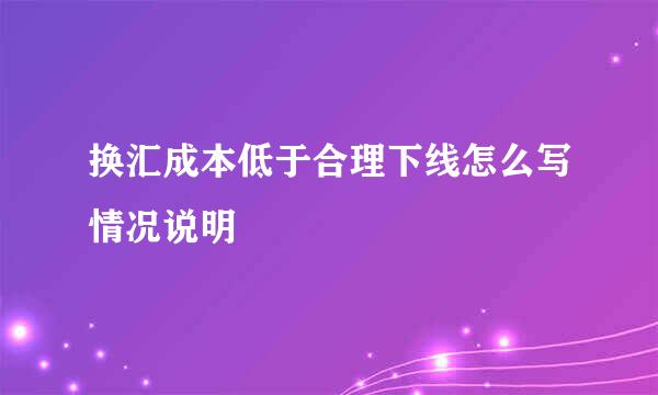 换汇成本低于合理下线怎么写情况说明