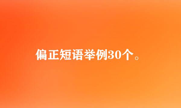 偏正短语举例30个。