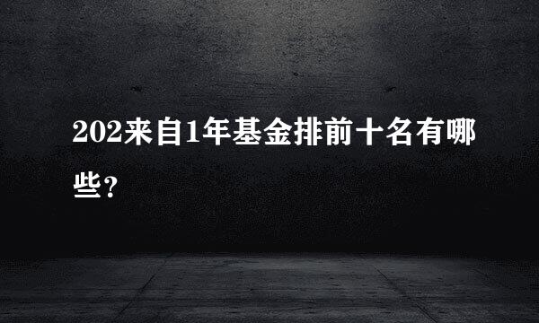 202来自1年基金排前十名有哪些？