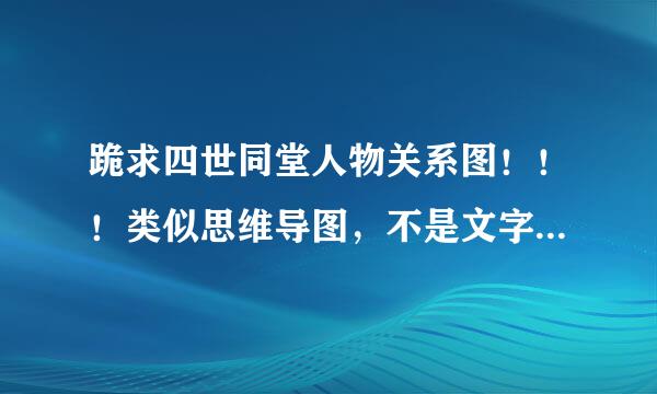 跪求四世同堂人物关系图！！！类似思维导图，不是文字！！！！谢谢谢谢