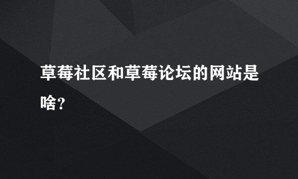 草莓社区和草莓论坛的网站是啥？