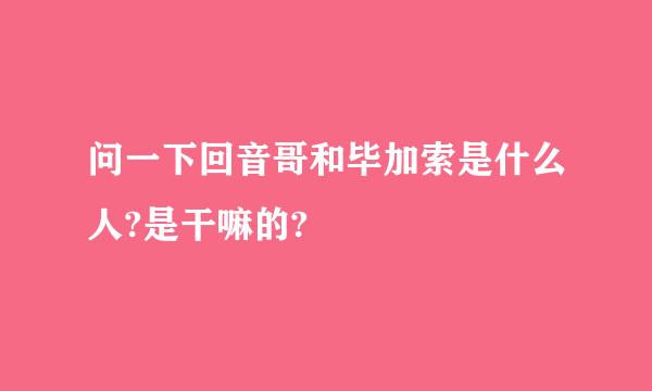 问一下回音哥和毕加索是什么人?是干嘛的?