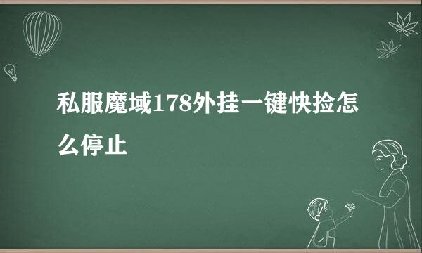 私服魔域178外挂一键快捡怎么停止