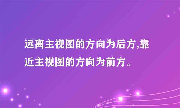 远离主视图的方向为后方,靠近主视图的方向为前方。