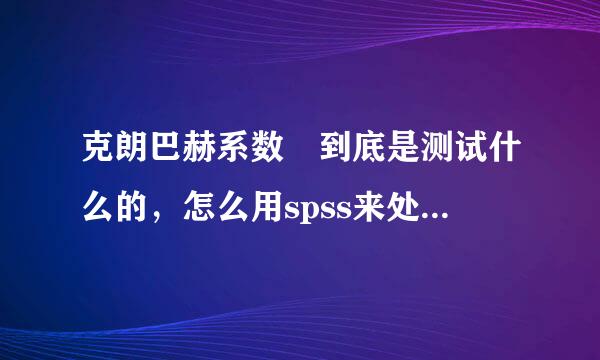 克朗巴赫系数 到底是测试什么的，怎么用spss来处理调查数据，拜谢了