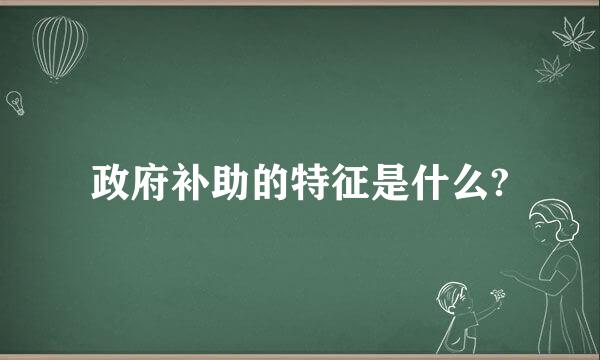 政府补助的特征是什么?