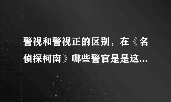 警视和警视正的区别，在《名侦探柯南》哪些警官是是这两个职位的？