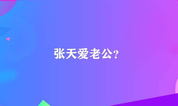 张天爱老公？