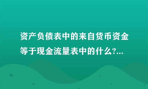 资产负债表中的来自货币资金等于现金流量表中的什么?请大虾指教