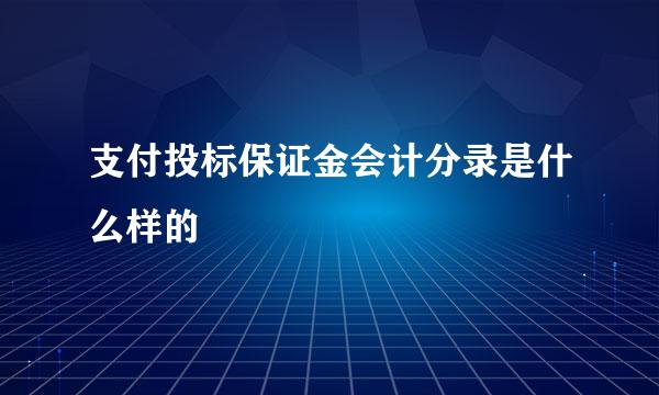 支付投标保证金会计分录是什么样的