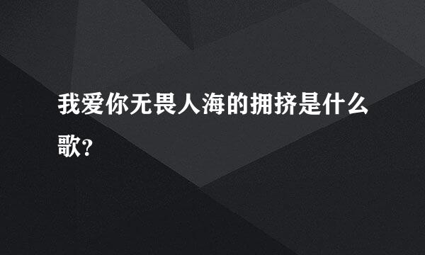 我爱你无畏人海的拥挤是什么歌？