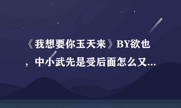 《我想要你玉天来》BY欲也，中小武先是受后面怎么又变成攻了？互攻？不是美攻强受么？